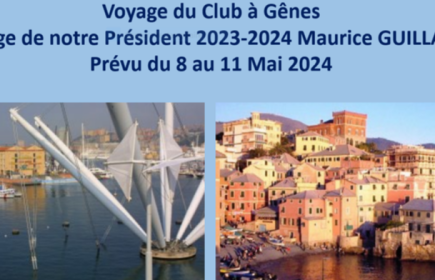 Voyage du Club à Gênes (8 au 11 mai 2024).
